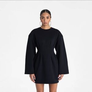 NWT KBB by KAHLANA Women's Long Sleeve 'The Sweatshirt Dress' - Black S